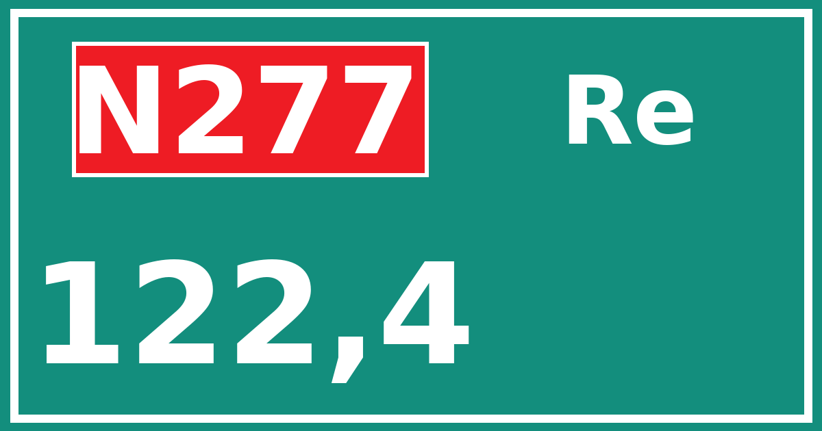 Hectometerbord N277 122,4 zijde Re