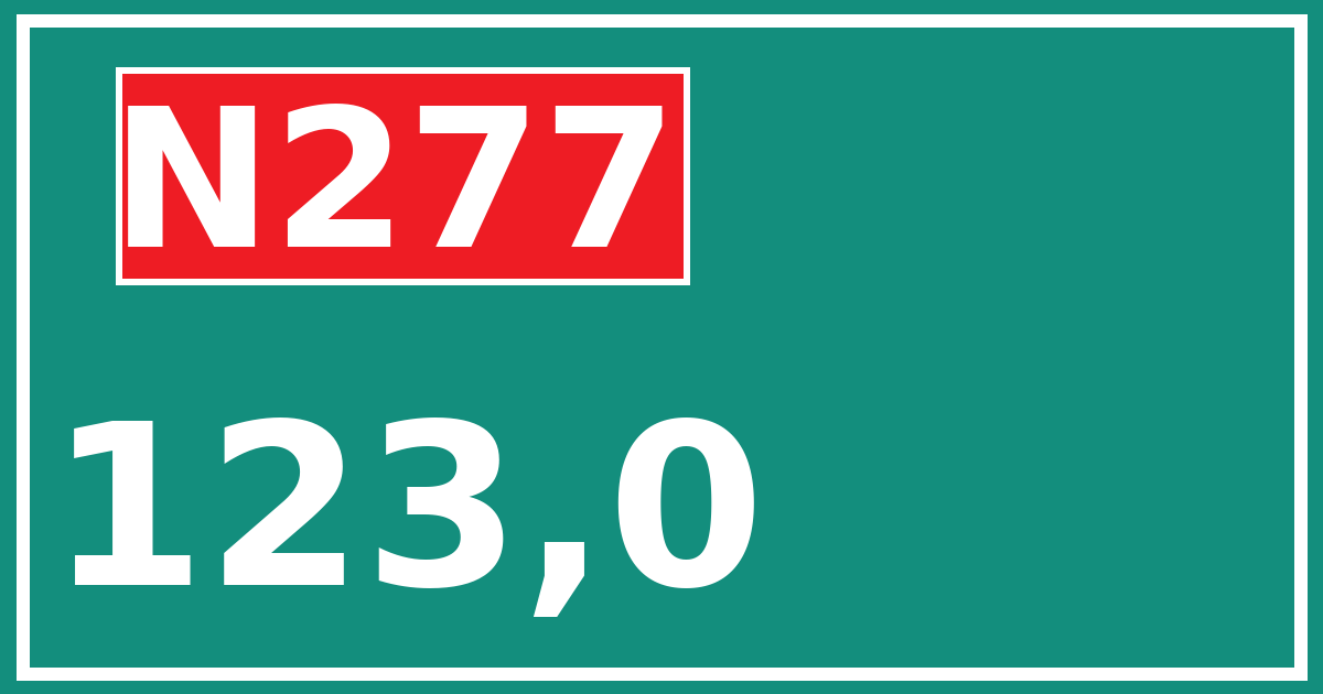 Hectometerbord N277 123,0