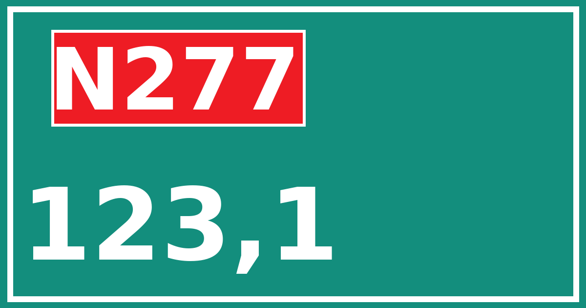 Hectometerbord N277 123,1
