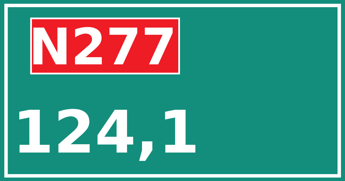 Hectometerbord N277 124,1