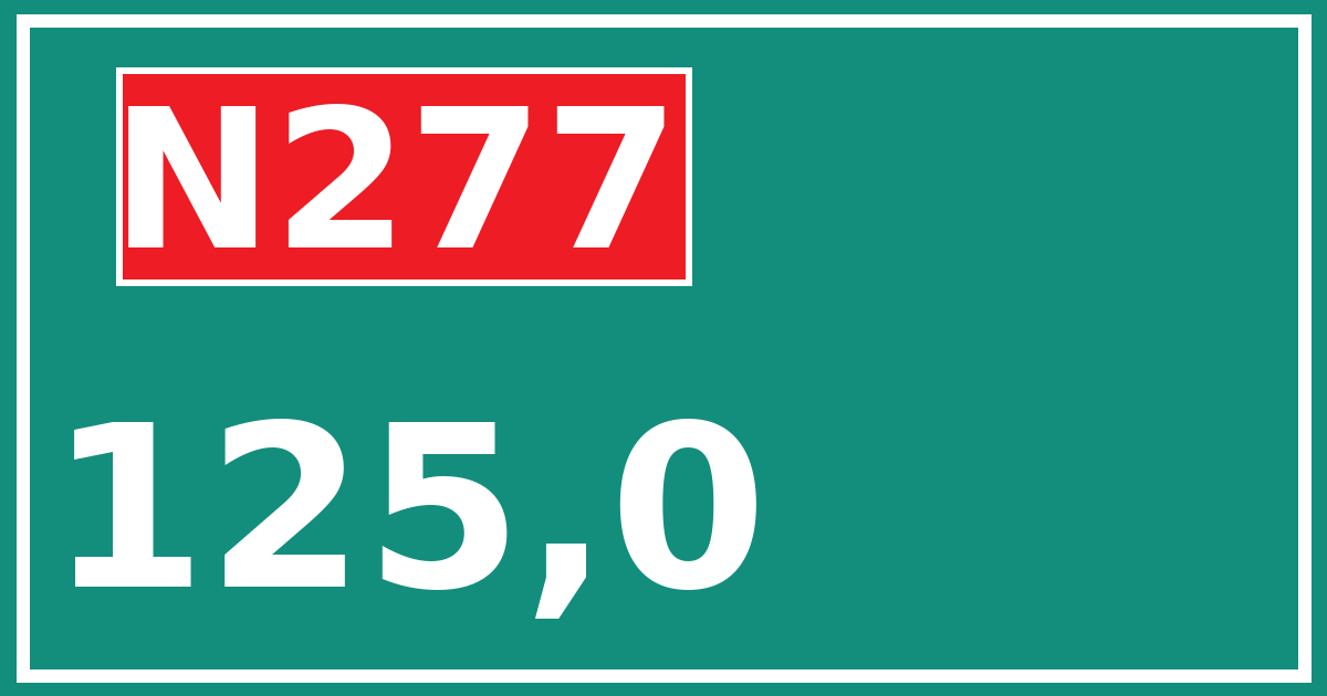 Hectometerbord N277 125,0