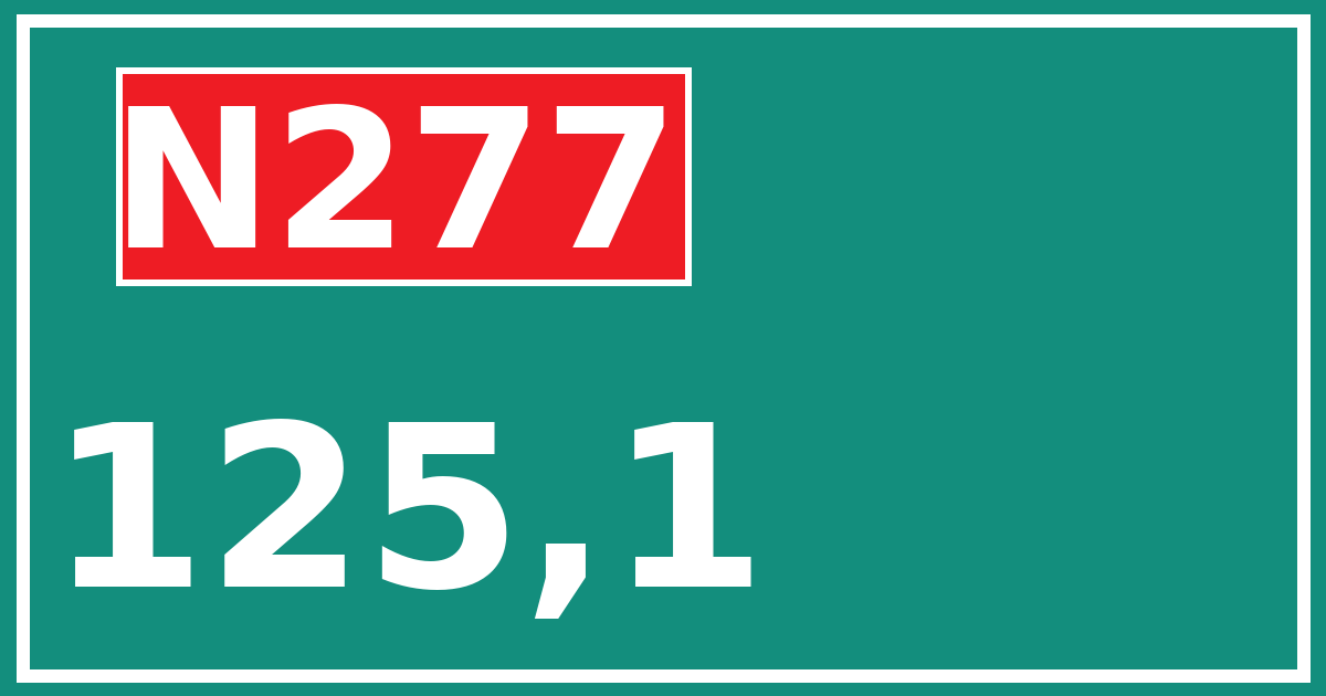 Hectometerbord N277 125,1