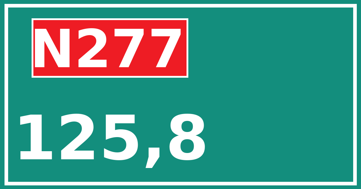 Hectometerbord N277 125,8