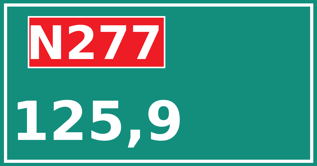 Hectometerbord N277 125,9