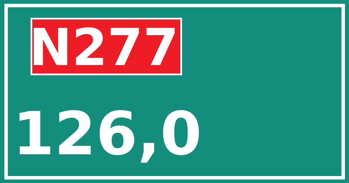 Hectometerbord N277 126,0