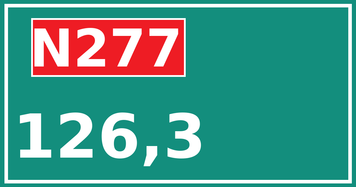 Hectometerbord N277 126,3