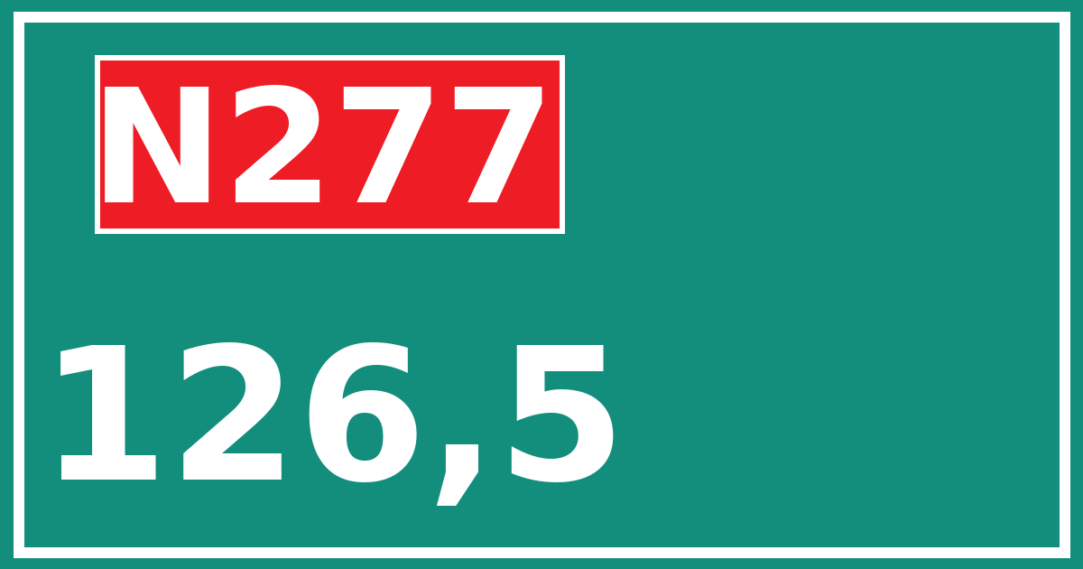 Hectometerbord N277 126,5