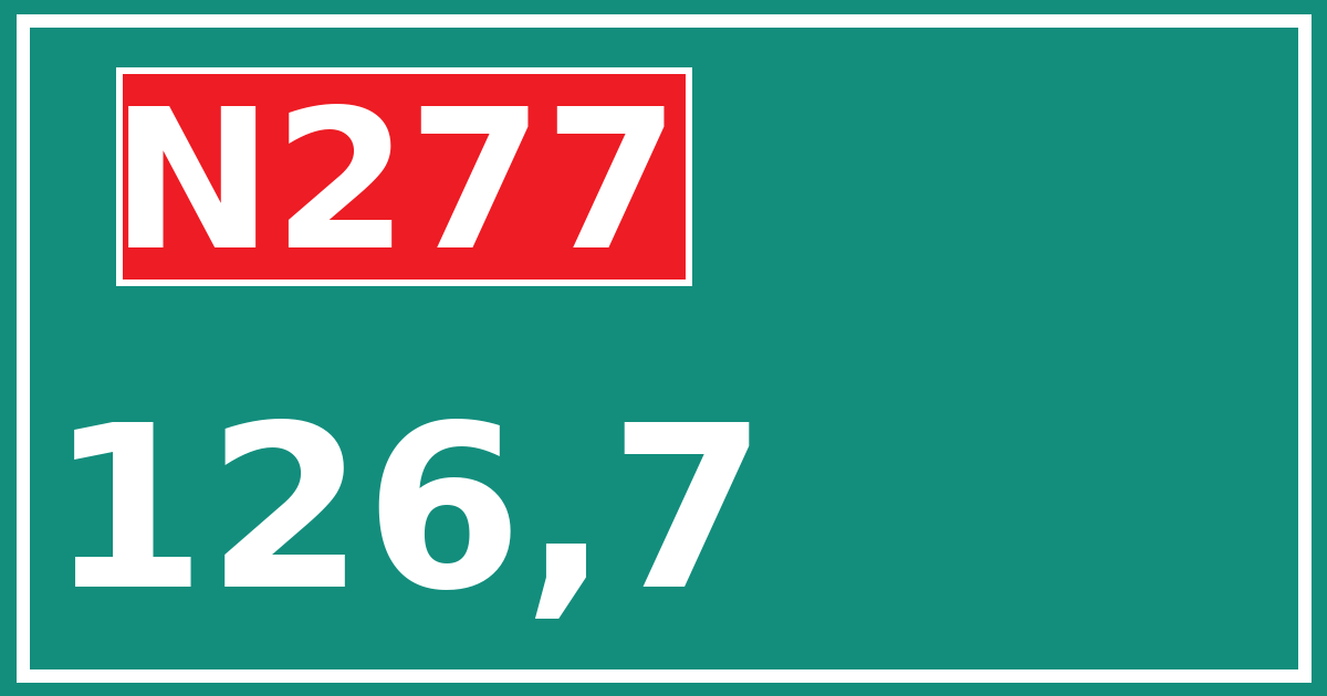 Hectometerbord N277 126,7