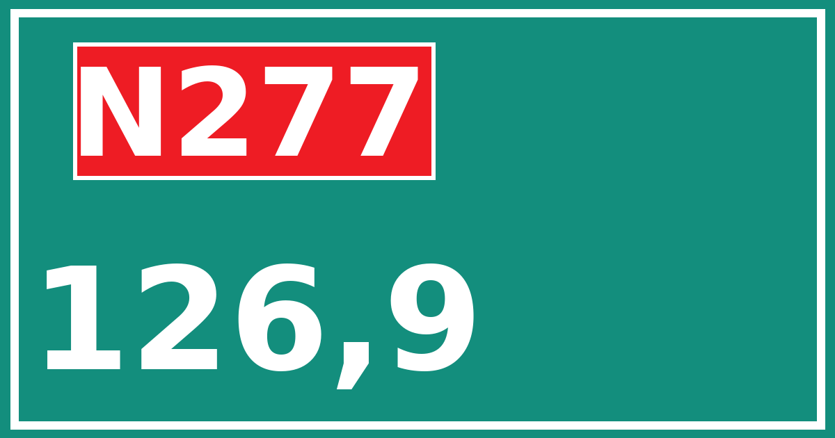 Hectometerbord N277 126,9