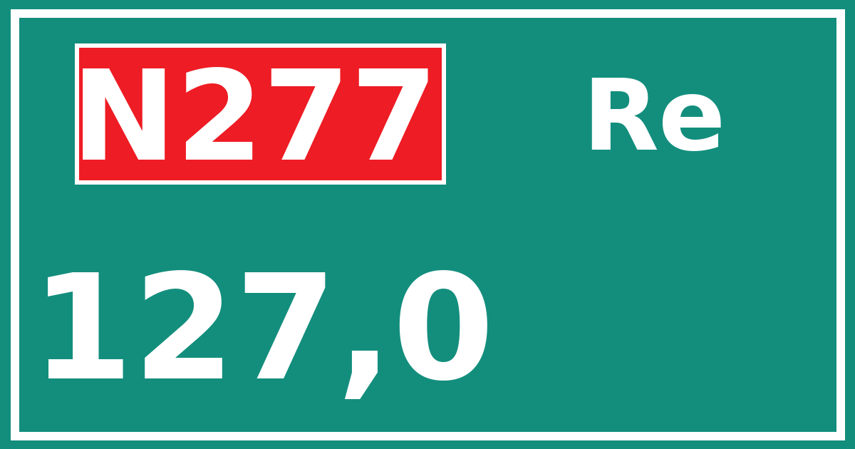 Hectometerbord N277 127,0 zijde Re