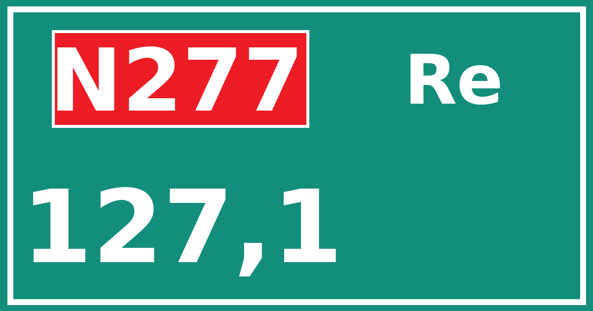 Hectometerbord N277 127,1 zijde Re