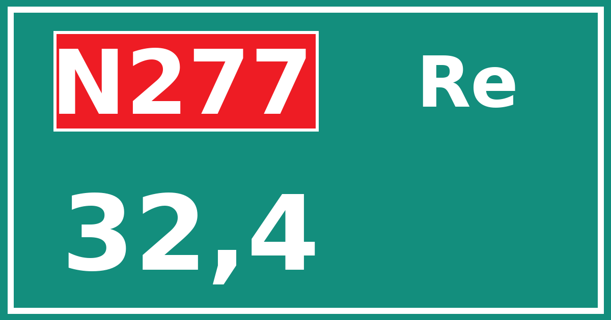Hectometerbord N277 32,4 zijde Re