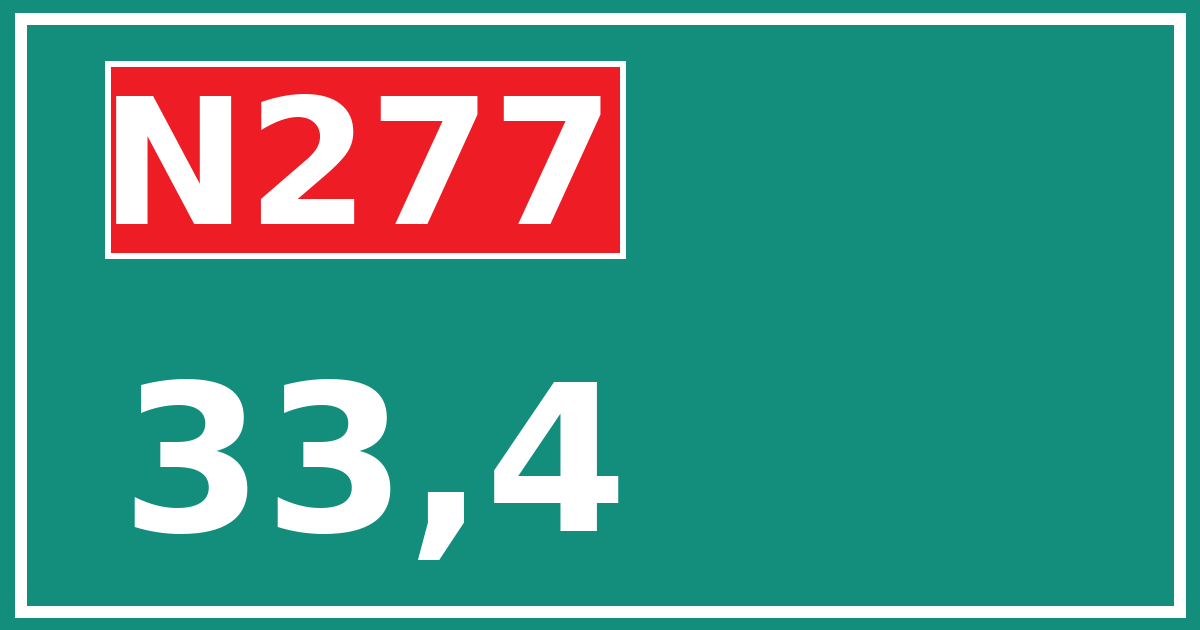 Hectometerbord N277 33,4