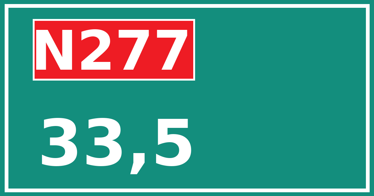 Hectometerbord N277 33,5