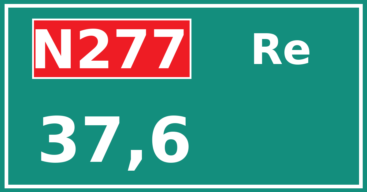 Hectometerbord N277 37,6 zijde Re