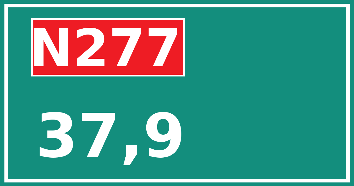 Hectometerbord N277 37,9