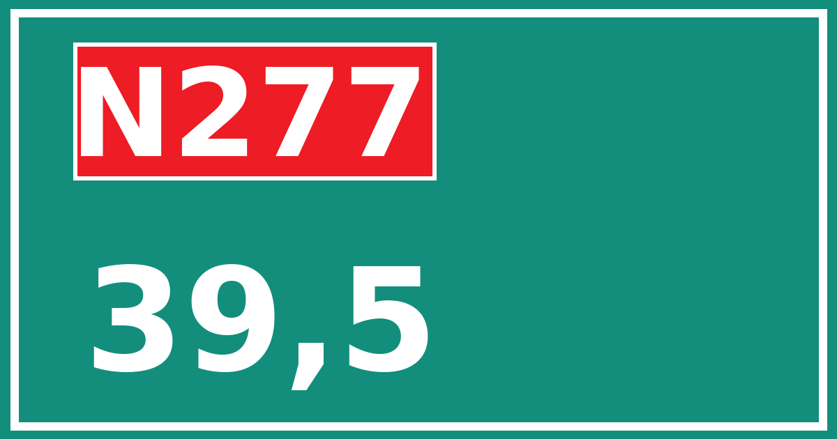 Hectometerbord N277 39,5