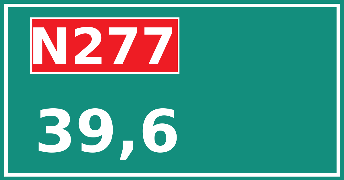 Hectometerbord N277 39,6