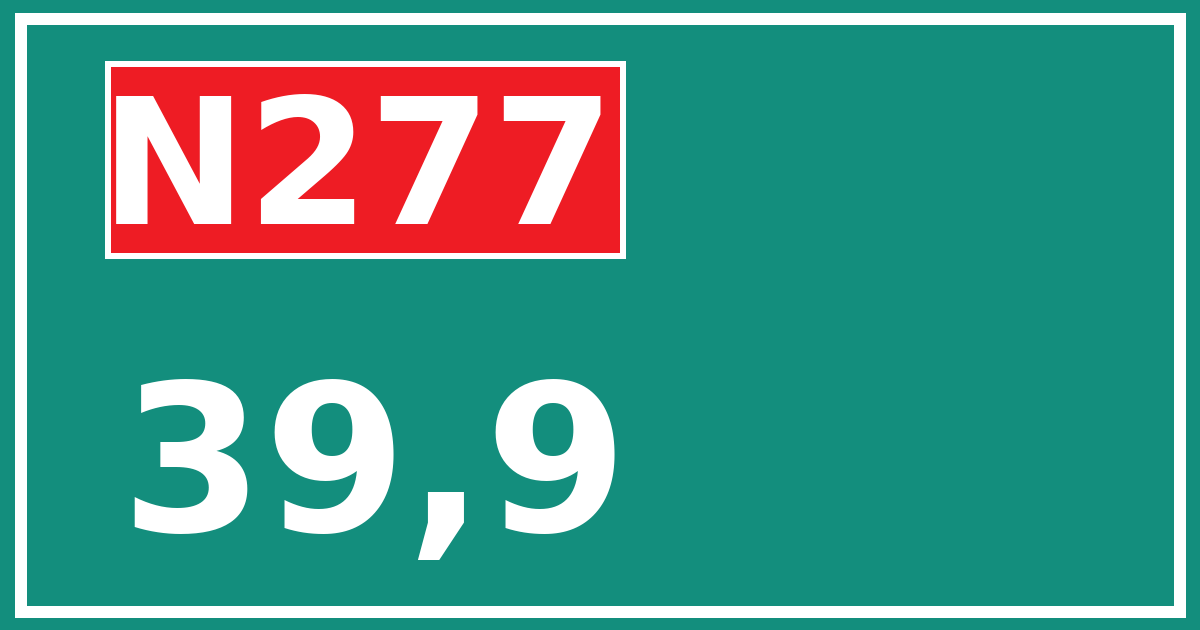 Hectometerbord N277 39,9
