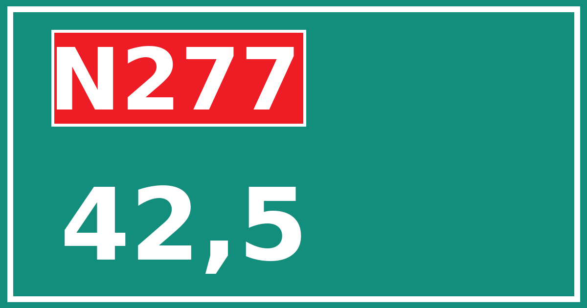 Hectometerbord N277 42,5