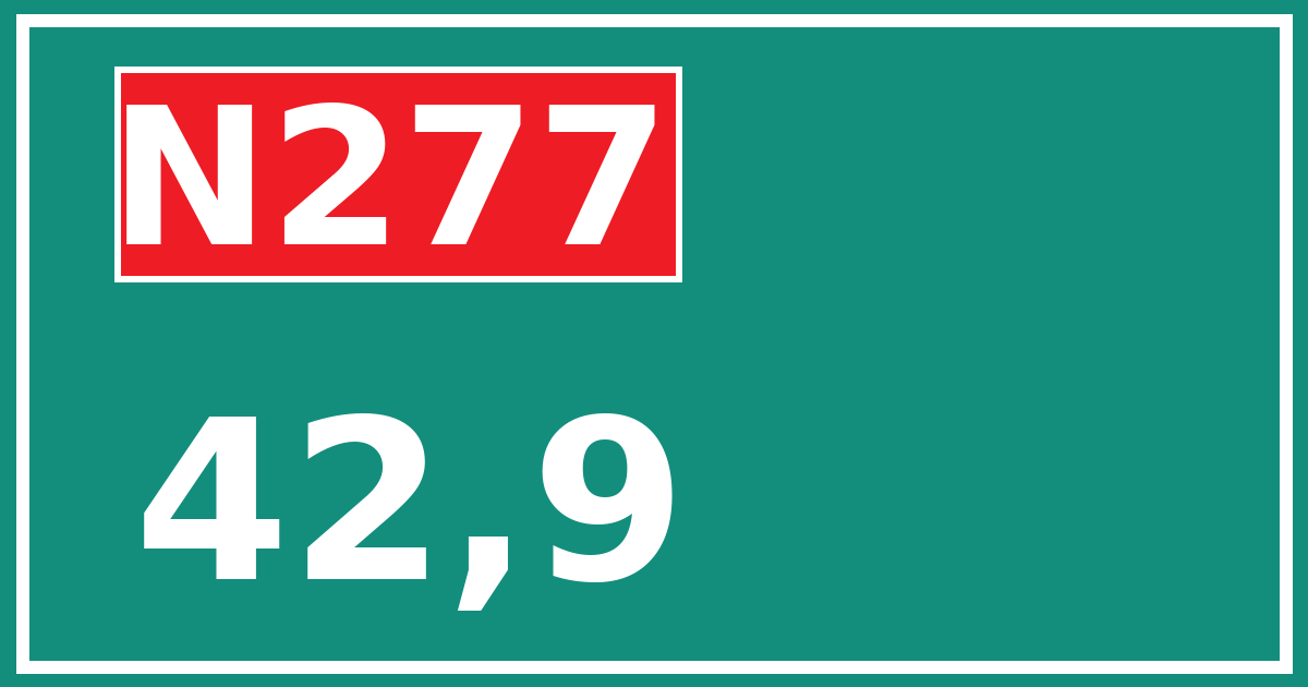 Hectometerbord N277 42,9