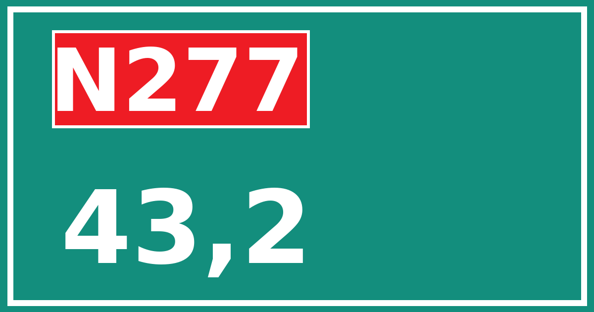 Hectometerbord N277 43,2