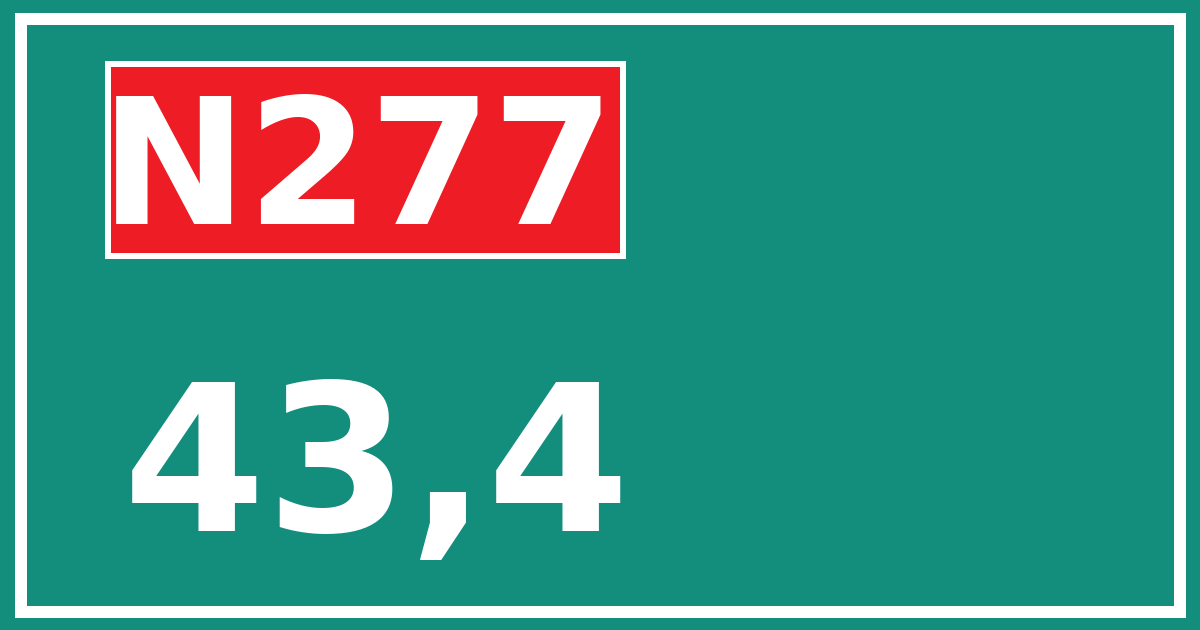Hectometerbord N277 43,4