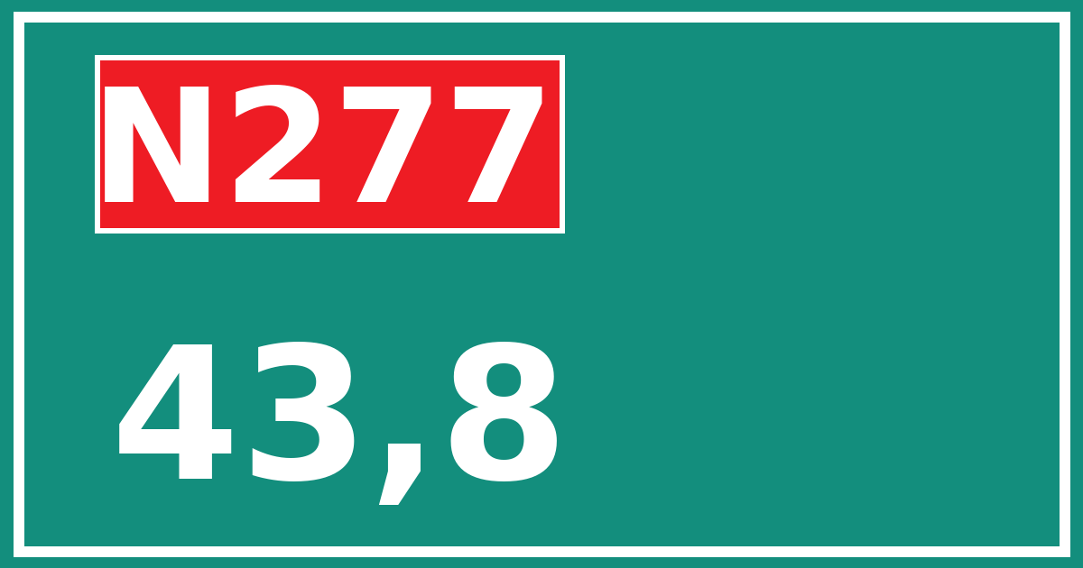 Hectometerbord N277 43,8