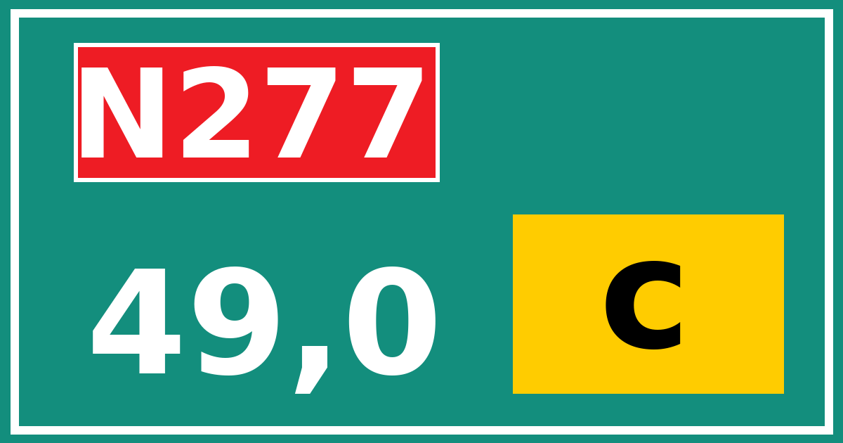 Hectometerbord N277 49,0 letter c
