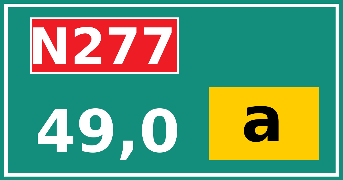 Hectometerbord N277 49,0 letter a
