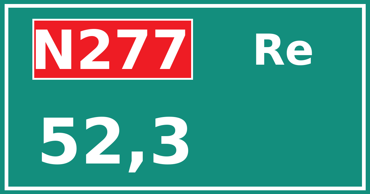 Hectometerbord N277 52,3 zijde Re