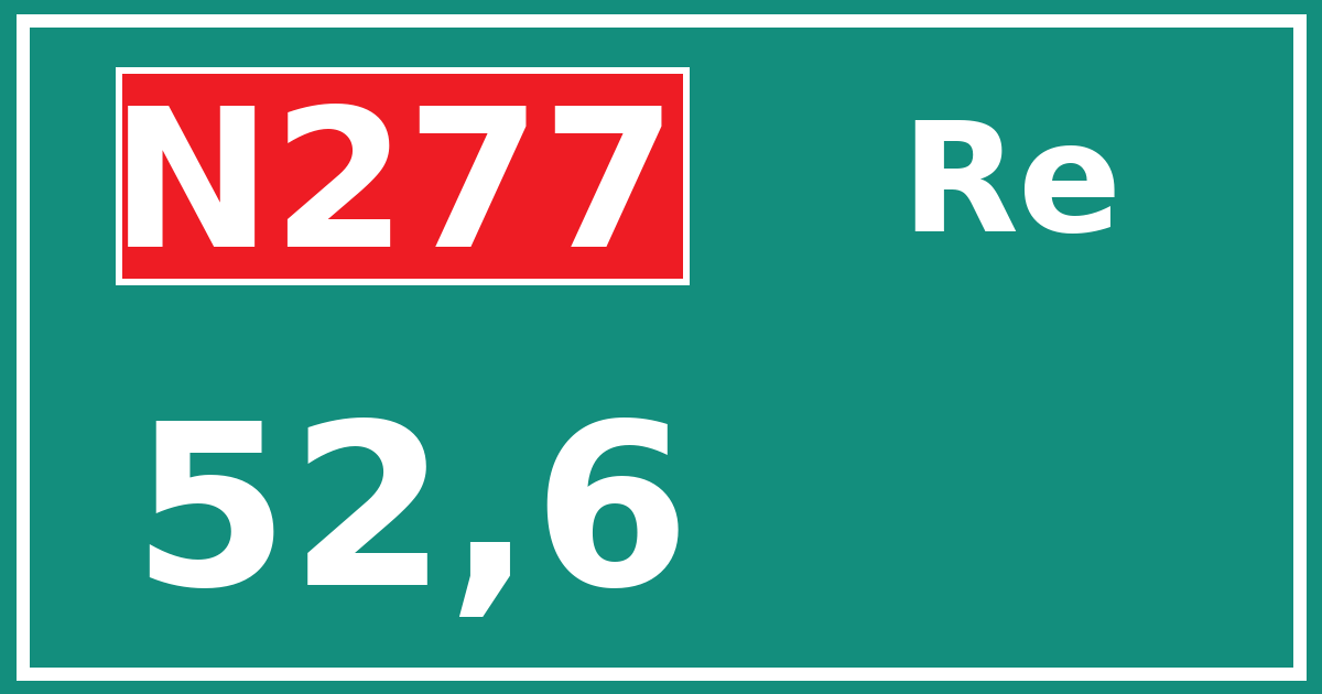 Hectometerbord N277 52,6 zijde Re