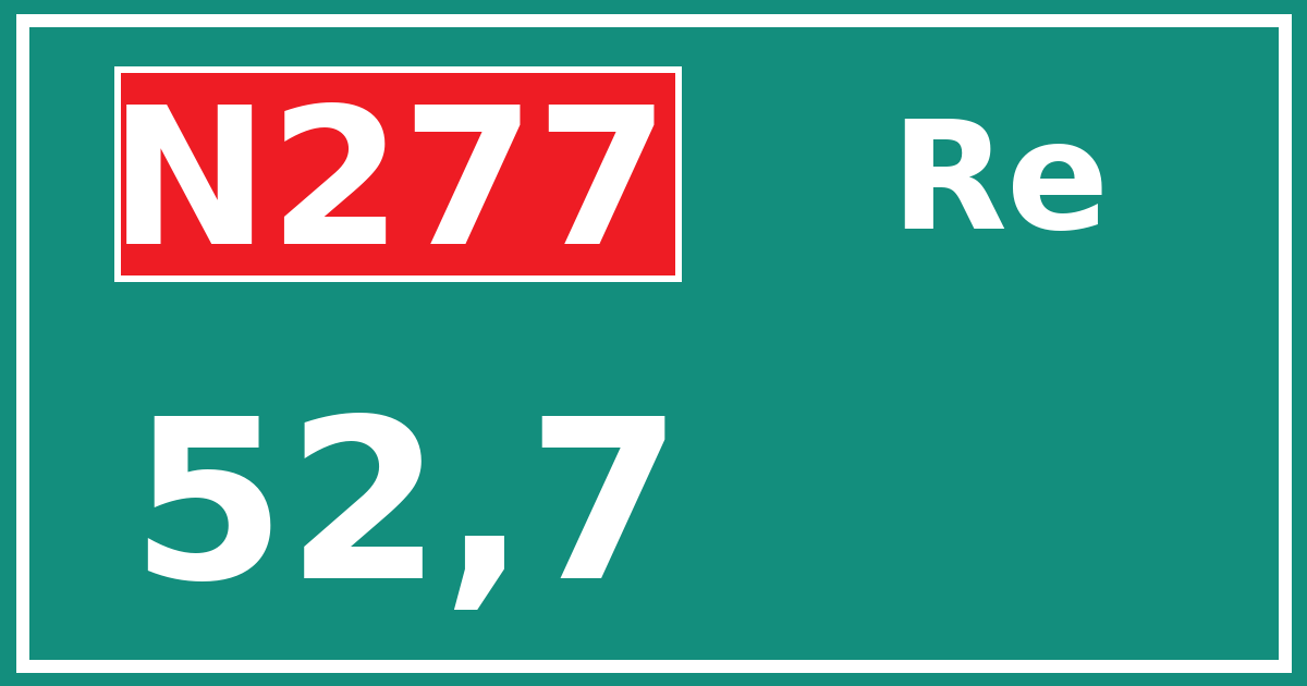 Hectometerbord N277 52,7 zijde Re