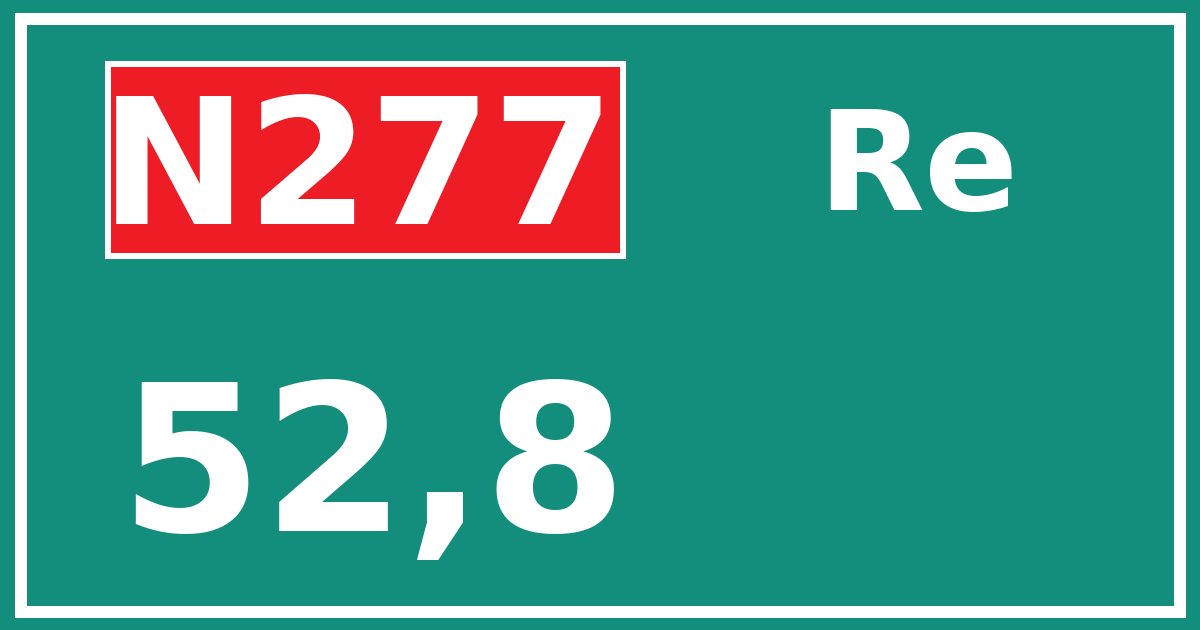 Hectometerbord N277 52,8 zijde Re