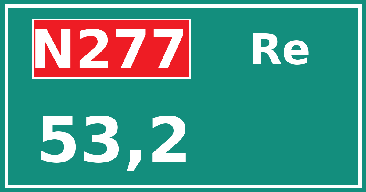 Hectometerbord N277 53,2 zijde Re