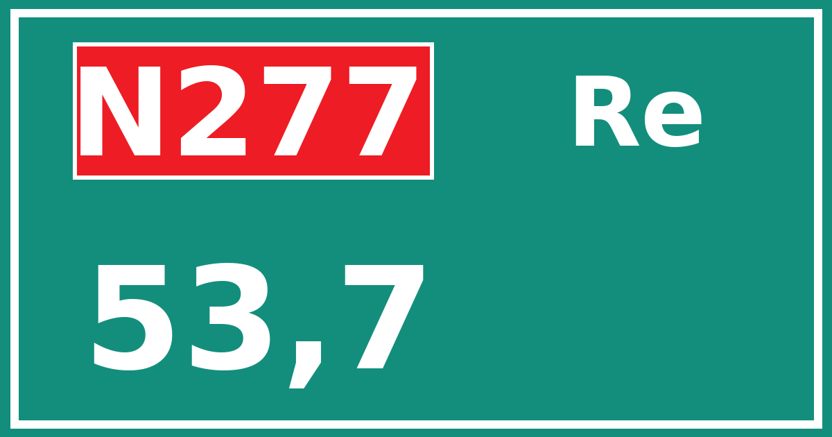 Hectometerbord N277 53,7 zijde Re
