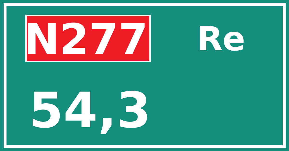 Hectometerbord N277 54,3 zijde Re