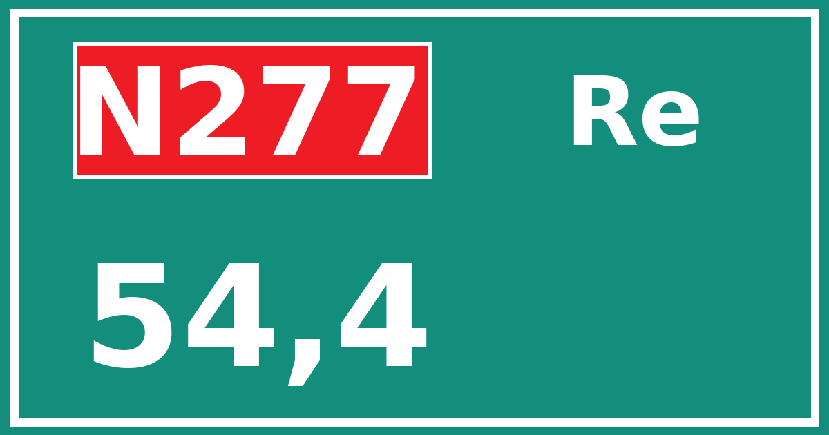 Hectometerbord N277 54,4 zijde Re