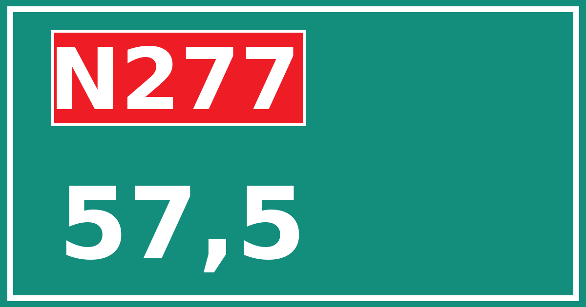 Hectometerbord N277 57,5