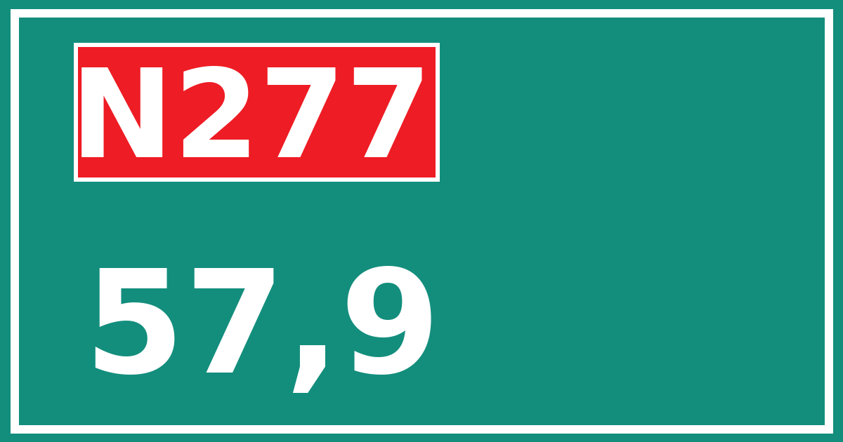 Hectometerbord N277 57,9