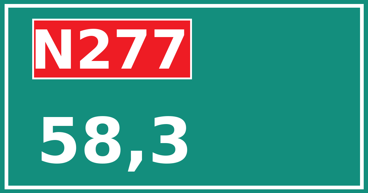 Hectometerbord N277 58,3