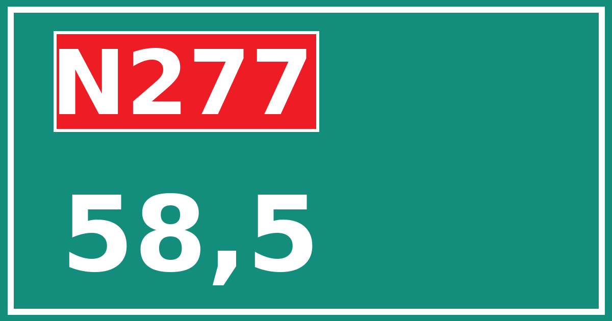 Hectometerbord N277 58,5