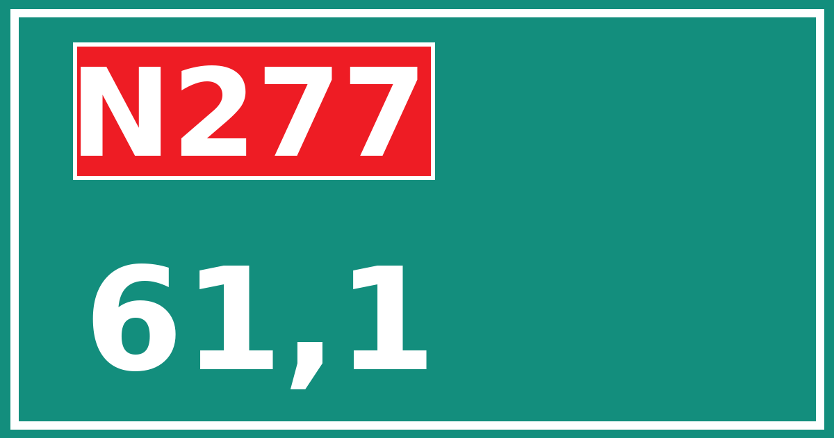 Hectometerbord N277 61,1