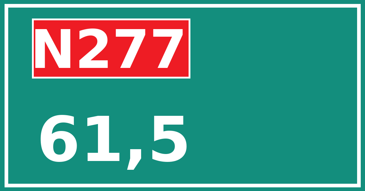 Hectometerbord N277 61,5