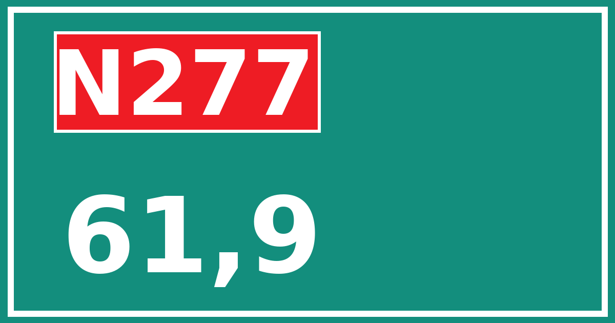 Hectometerbord N277 61,9