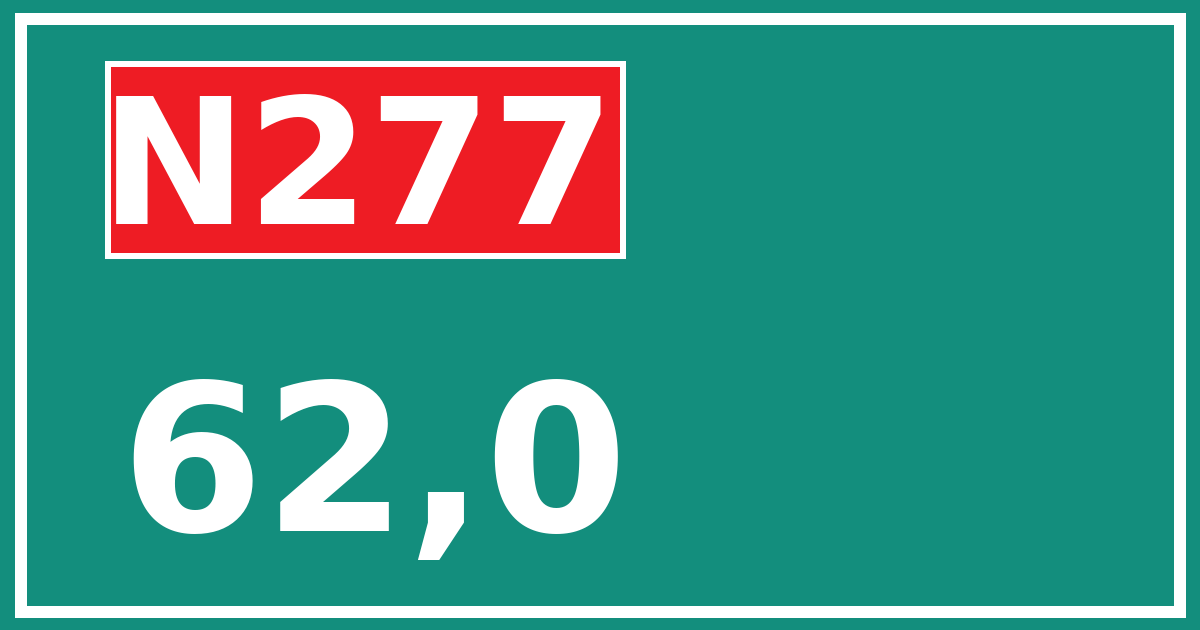 Hectometerbord N277 62,0