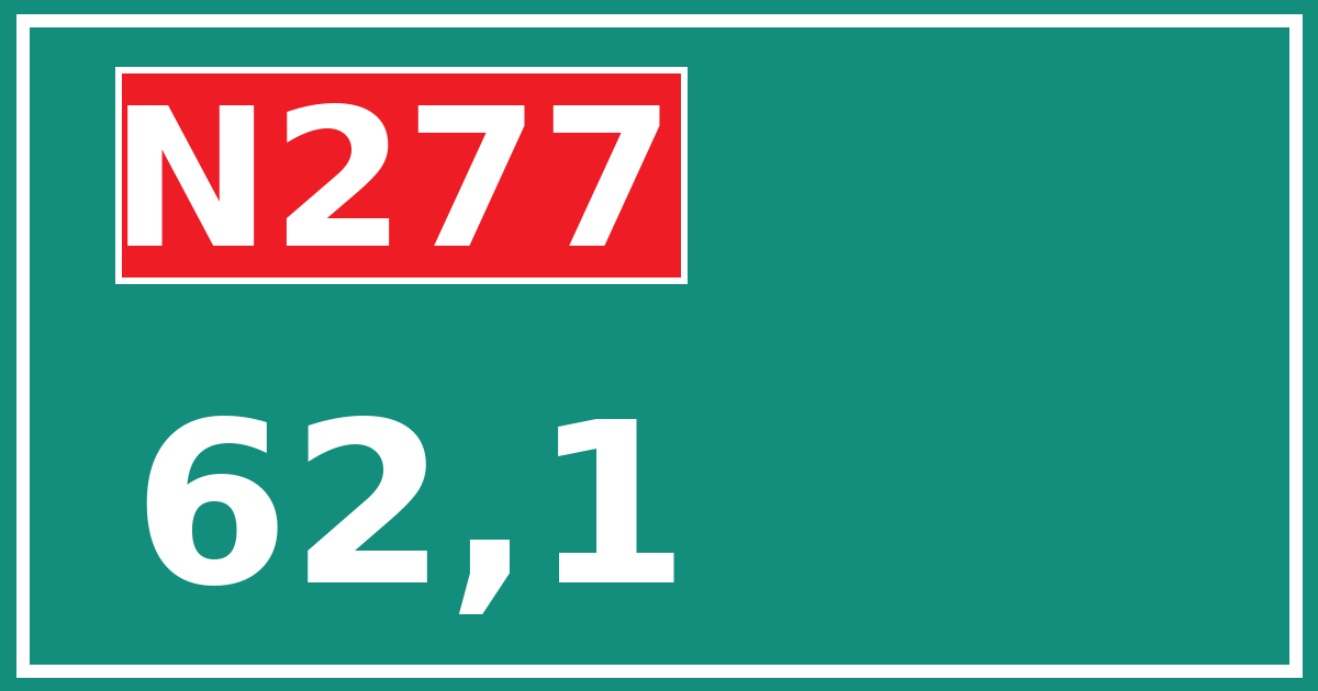 Hectometerbord N277 62,1