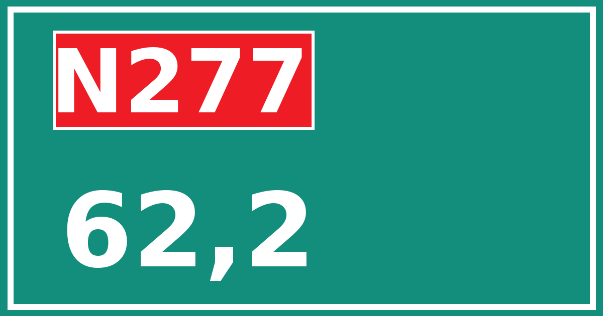 Hectometerbord N277 62,2