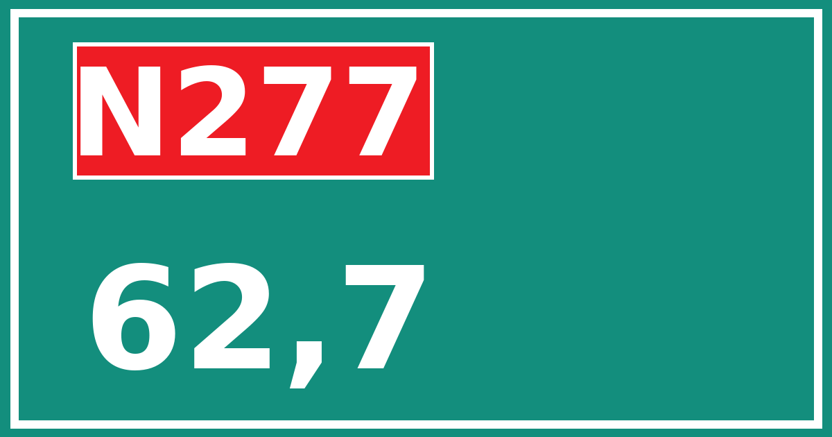 Hectometerbord N277 62,7