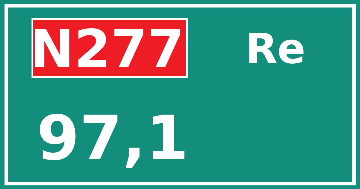 Hectometerbord N277 97,1 zijde Re